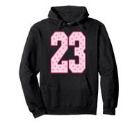 Number 23 Pink Hearts Varsity Style 23rd Birthday Design Pullover Hoodie