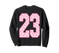 Number 23 Pink Hearts Varsity Style 23rd Birthday Design Sweatshirt