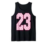 Number 23 Pink Hearts Varsity Style 23rd Birthday Design Tank Top