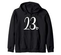 Number 23 Twenty-Three For Women, 23 Years Old 23rd Birthday Zip Hoodie