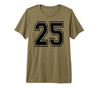 Number 25 College Sports Team Black Premium T-Shirt