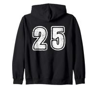 Number 25 On Back Big Bold 25 Team Group Player Matching Zip Hoodie