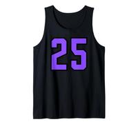 Number #25 Purple Sports Team Varsity Number Tank Top