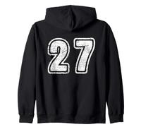 Number 27 On Back Big Bold 27 Team Group Player Matching Zip Hoodie