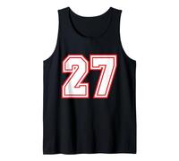 Number #27 Red Varsity Sports Team Tank Top