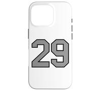 Number #29 Sports Team Black Silver Varsity Number Case for iPhone 16 Pro