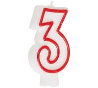Number 3 Classic Birthday Candle (13cm) 1 Count - Perfect Celebration Candle for Any Events