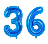 Number 36 Balloons for 36th Birthday Party Decorations, 0-100 Large No.36 Balloons for Women Men and Her Him, 40 Inch Dark Blue Foil Helium Balloon for 36 Year Old Anniversary Decorations