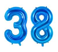 Number 38 Balloons for 38th Birthday Party Decorations, 0-100 Large No.38 Balloons for Women Men and Her Him, 40 Inch Dark Blue Foil Helium Balloon for 38 Year Old Anniversary Decorations