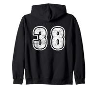 Number 38 On Back Big Bold 38 Team Group Player Matching Zip Hoodie