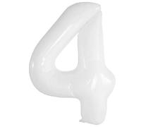 Number 4 Balloon White Numbers Balloons 4 Birthday Party Foil Balloon 4 Decoration Support Helium-40inch