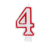 Number 4 Classic Birthday Candle (13cm) 1 Count - Perfect Celebration Candle for Any Events