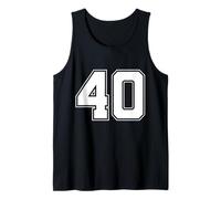 Number 40 Big Bold Capital Varsity Alphabet Monogram Tank Top