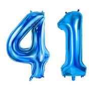 Number 41 Balloons for 41st Birthday Party Decorations, 0-100 Large No.41 Balloons for Women Men and Her Him, 40 Inch Dark Blue Foil Helium Balloon for 41 Year Old Anniversary Decorations