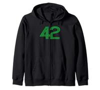 Number 42 Shirt Retro Uniform Europe Style Back Print Jersey Zip Hoodie