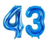 Number 43 Balloons for 43rd Birthday Party Decorations, 0-100 Large No.43 Balloons for Women Men and Her Him, 40 Inch Dark Blue Foil Helium Balloon for 43 Year Old Anniversary Decorations