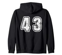 Number 43 On Back Big Bold 43 Team Group Player Matching Zip Hoodie