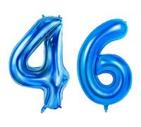 Number 46 Balloons for 46th Birthday Party Decorations, 0-100 Large No.46 Balloons for Women Men and Mother Dad, 40 Inch Dark Blue Foil Helium Balloon for 46 Year Old Anniversary Decorations
