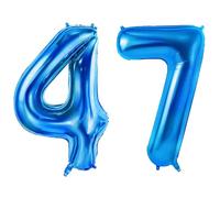 Number 47 Balloons for 47th Birthday Party Decorations, 0-100 Large No.47 Balloons for Women Men and Mother Dad, 40 Inch Dark Blue Foil Helium Balloon for 47 Year Old Anniversary Decorations