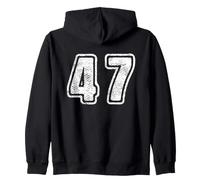Number 47 On Back Big Bold 47 Team Group Player Matching Zip Hoodie