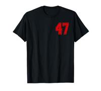 Number 47 Red Sports Team Style T-Shirt