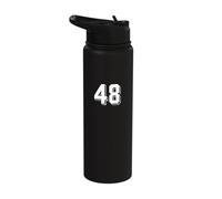 Number 48 - Retro 80s 90s Soccer Team Jersey Numbered Stainless Steel Insulated Water Bottle