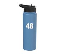 Number 48 - Retro 80s 90s Soccer Team Jersey Numbered Stainless Steel Insulated Water Bottle