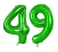 Number 49 Balloons for 49th Birthday Party Decorations, 0-100 Large No.49 Balloons for Women Men and Mother Dad, 40 Inch Fruit Green Foil Helium Balloon for 49 Year Old Anniversary Decorations