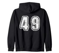 Number 49 On Back Big Bold 49 Team Group Player Matching Zip Hoodie