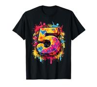 Number 5 5th Birthday Five Year Old Boys Girls Graffiti T-Shirt