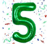 Number 5 Balloon, Dark Green Number Balloons 5, 40"Large Self Inflating Foil Balloons Number 5,Dark Green 5 Birthday Balloon for 5th Boys Girls Women Men Birthday Anniversary Theme Party Decorations