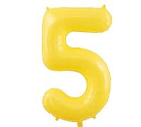 Number 5 Balloon Yellow Numbers Balloons 5 Birthday Party Foil Balloon 5 Decoration Support Helium-40inch