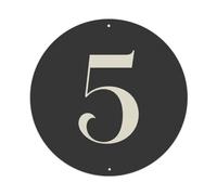 Number 5 Elegant Numbered Signage Metal Tin Sign