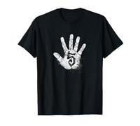 Number 5 Hi Five Hand Sign Hello Greeting Play Games Academy T-Shirt