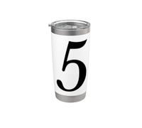 Number 5 Minimal Birthday, Age Five Celebration Monochrome Stainless Steel Insulated Tumbler