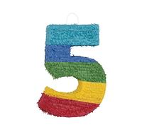 Number 5 Pinata (37cm x 53cm) - Vibrant Multicolor Party Essential - Perfect for Kids Birthday Celebrations & Festivities - 1 Pc