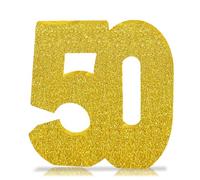 Number 50 Glitter Table Decoration Centrepiece Gold,50th Birthday Table Decorations for Women Men,20cm Sparkly 50 Sign Table Number Topper for Birthday Wedding Anniversary Table Decorations