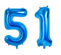 Number 51 Balloons for 51st Birthday Party Decorations, 0-100 Large No.51 Balloons for Women Men and Mother Dad, 40 Inch Dark Blue Foil Helium Balloon for 51 Year Old Anniversary Decorations