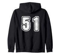 Number 51 On Back Big Bold 51 Team Group Player Matching Zip Hoodie