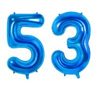 Number 53 Balloons for 53rd Birthday Party Decorations, 0-100 Large No.53 Balloons for Women Men and Mother Dad, 40 Inch Dark Blue Foil Helium Balloon for 53 Year Old Anniversary Decorations