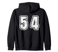 Number 54 On Back Big Bold 54 Team Group Player Matching Zip Hoodie
