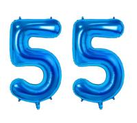 Number 55 Balloons for 55th Birthday Party Decorations, 0-100 Large No.55 Balloons for Women Men and Mother Dad, 40 Inch Dark Blue Foil Helium Balloon for 55 Year Old Anniversary Decorations