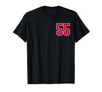 Number 55 college sports style in Red Blue white T-Shirt