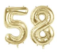 Number 58 Balloons for 58th Birthday Party Decorations, 40" Champagne Gold Foil Helium Balloons, 40 Inch 0-100 Anniversary Supplies for Women Men and Mother Dad