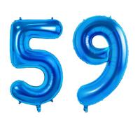 Number 59 Balloons for 59th Birthday Party Decorations, 0-100 Large No.59 Balloons for Women Men and Mother Dad, 40 Inch Dark Blue Foil Helium Balloon for 59 Year Old Anniversary Decorations
