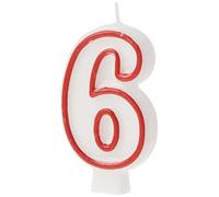 Number 6 Classic Birthday Candle (13cm) 1 Count - Perfect Celebration Candle for Any Events