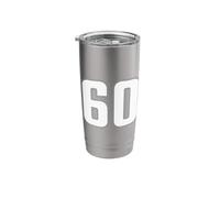 Number 60 Sixty Age Year Sport Jersey #60 Front & Back Stainless Steel Insulated Tumbler