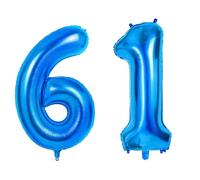 Number 61 Balloons for 61st Birthday Party Decorations, 0-100 Large No.61 Balloons for Women Men and Mother Dad, 40 Inch Dark Blue Foil Helium Balloon for 61 Year Old Anniversary Decorations