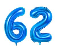 Number 62 Balloons for 62nd Birthday Party Decorations, 0-100 Large No.62 Balloons for Women Men and Mother Dad, 40 Inch Dark Blue Foil Helium Balloon for 62 Year Old Anniversary Decorations