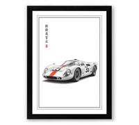 Number 62 Racing Car Minimalist Framed Wall Art Print A1 (84.1×59.4cm) Black, Wall Decor for Living Room, Bedroom, Office & Home, Ready to Hang, Art Gift